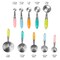 Hastings Home 10-piece Measuring Cups and Spoons Set, Stainless Steel, Colored Silicone Handles and Metal Ring 321283DNJ - alternate 3